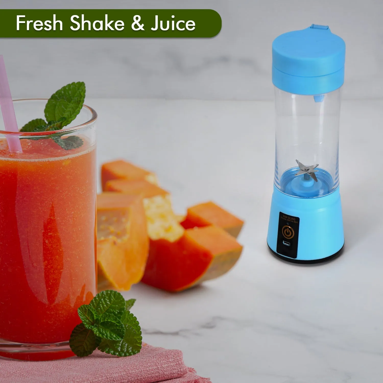 0131 Portable 6 Blade Juicer Cup USB Rechargeable Vegetables Fruit Juice Maker Juice Extractor Blender Mixer