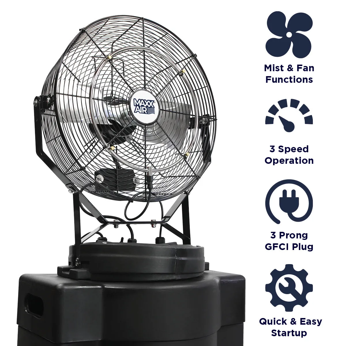 18 In. 3-Speed Misting Fan with 40 Gal. Tank