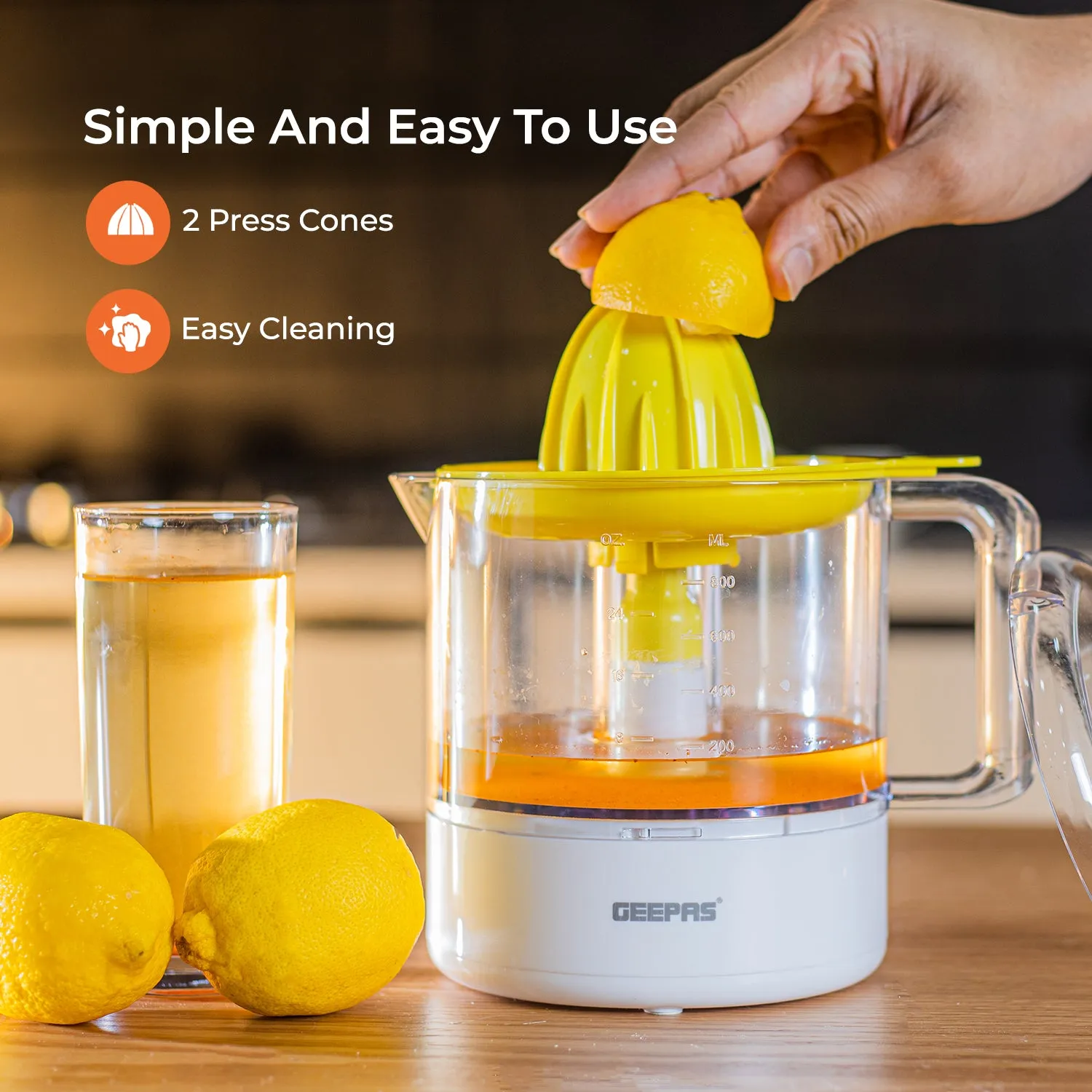 1L Bi-Directional Clear-View Electric Citrus Juicer 25W