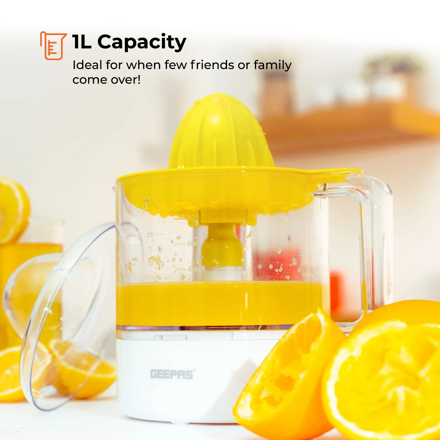 1L Bi-Directional Clear-View Electric Citrus Juicer 25W