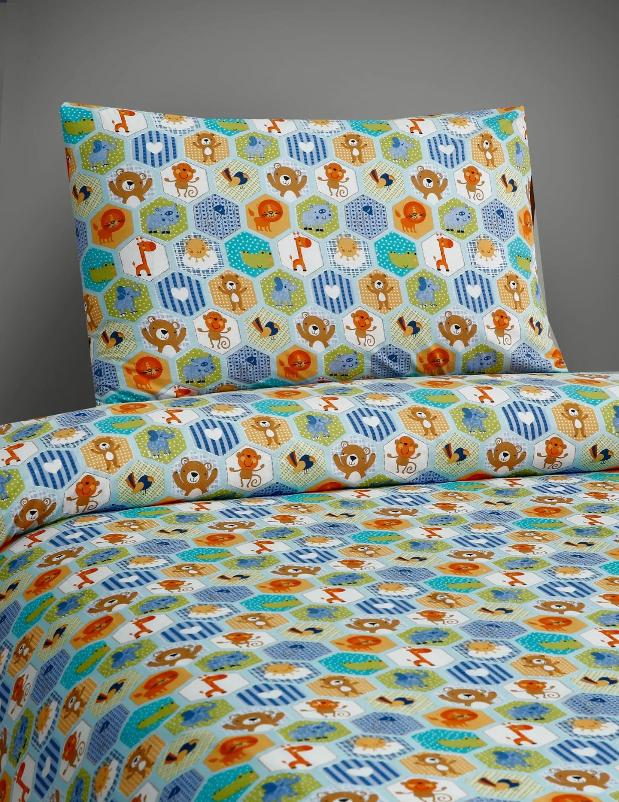 2Pcs Single Bed Sheet-Monkey in Jangle