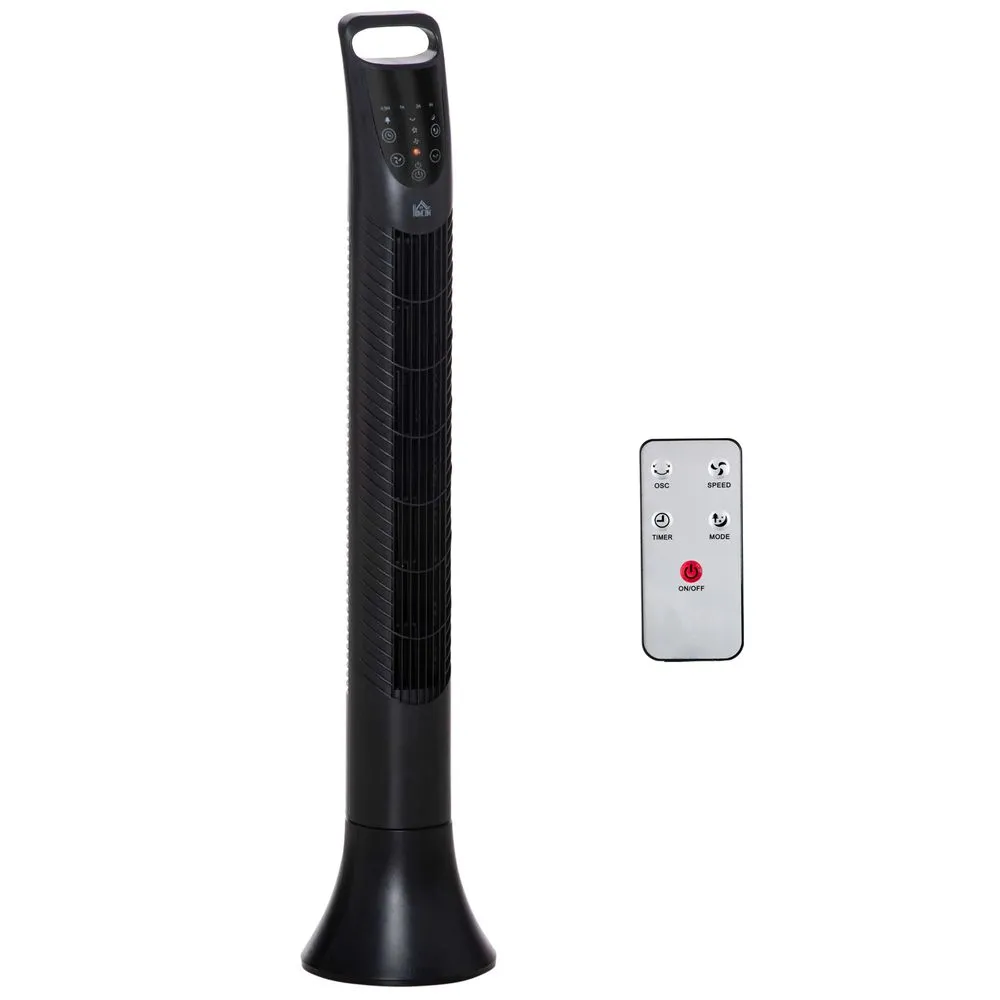 36'' Tower Fan, 3 Speed 3 Mode, Timer, Oscillation Remote Controller, Black