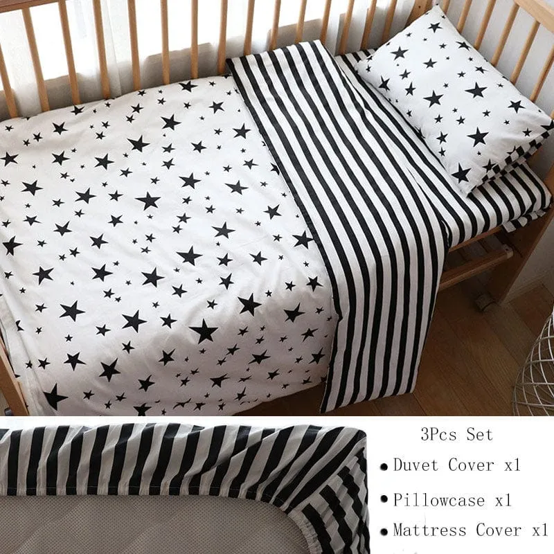 3PC Neutral Cozy-Soft Cotton Baby's Bedding Sets