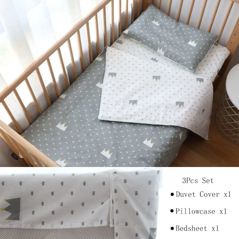 3PC Neutral Cozy-Soft Cotton Baby's Bedding Sets