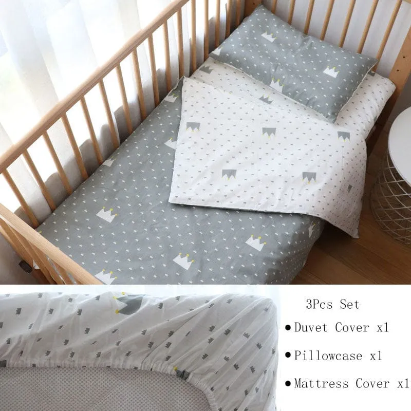 3PC Neutral Cozy-Soft Cotton Baby's Bedding Sets