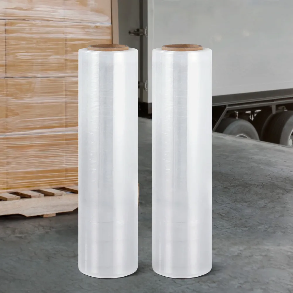 400m 2pcs Stretch Film Shrink Wrap Rolls Protect Package Material Home Warehouse