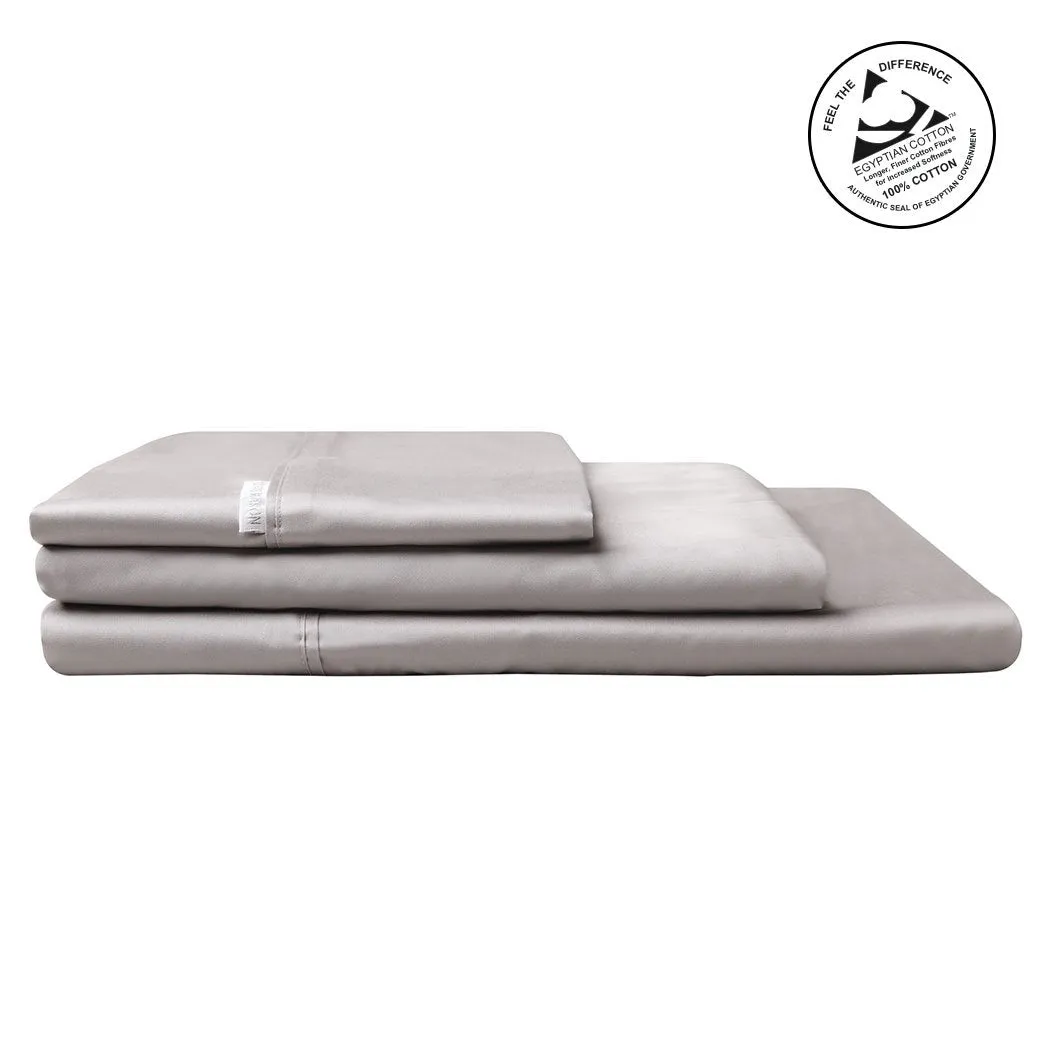 400TC Egyptian Cotton Sateen PEWTER Individual Flat Sheet or Fitted Sheet by Logan & Mason Platinum