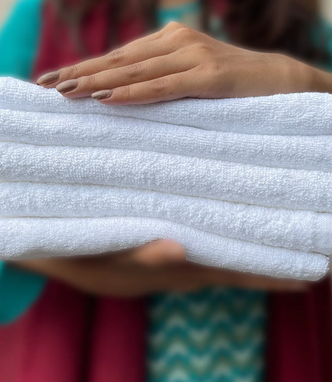 5 PCs Hand Towel (White)