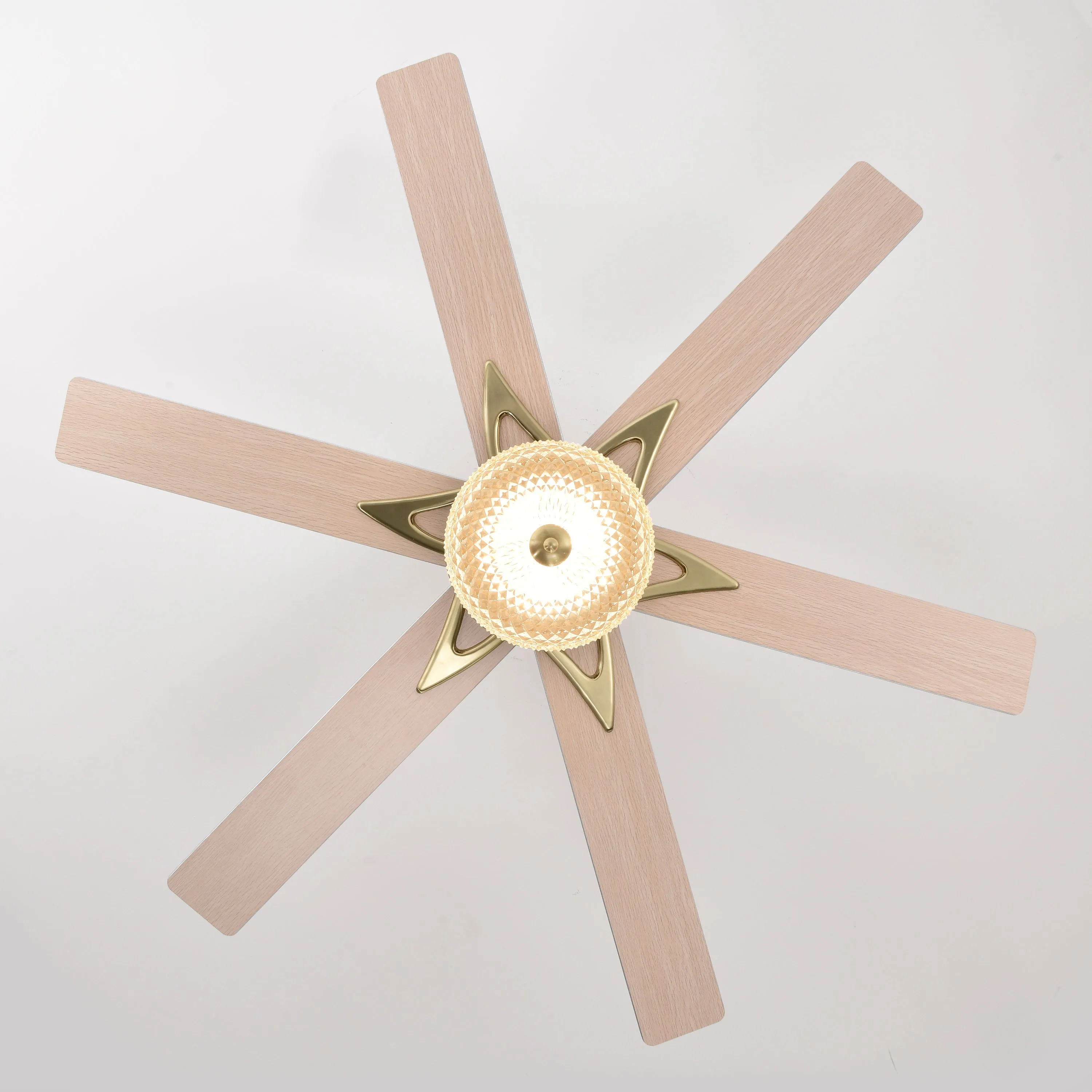 52" Modern Style Ceiling Fan Light Gold LED Ceiling Light Remote Control 3 Speed Reversible Silent Ceiling Fan, 1h/4h/8h Timer