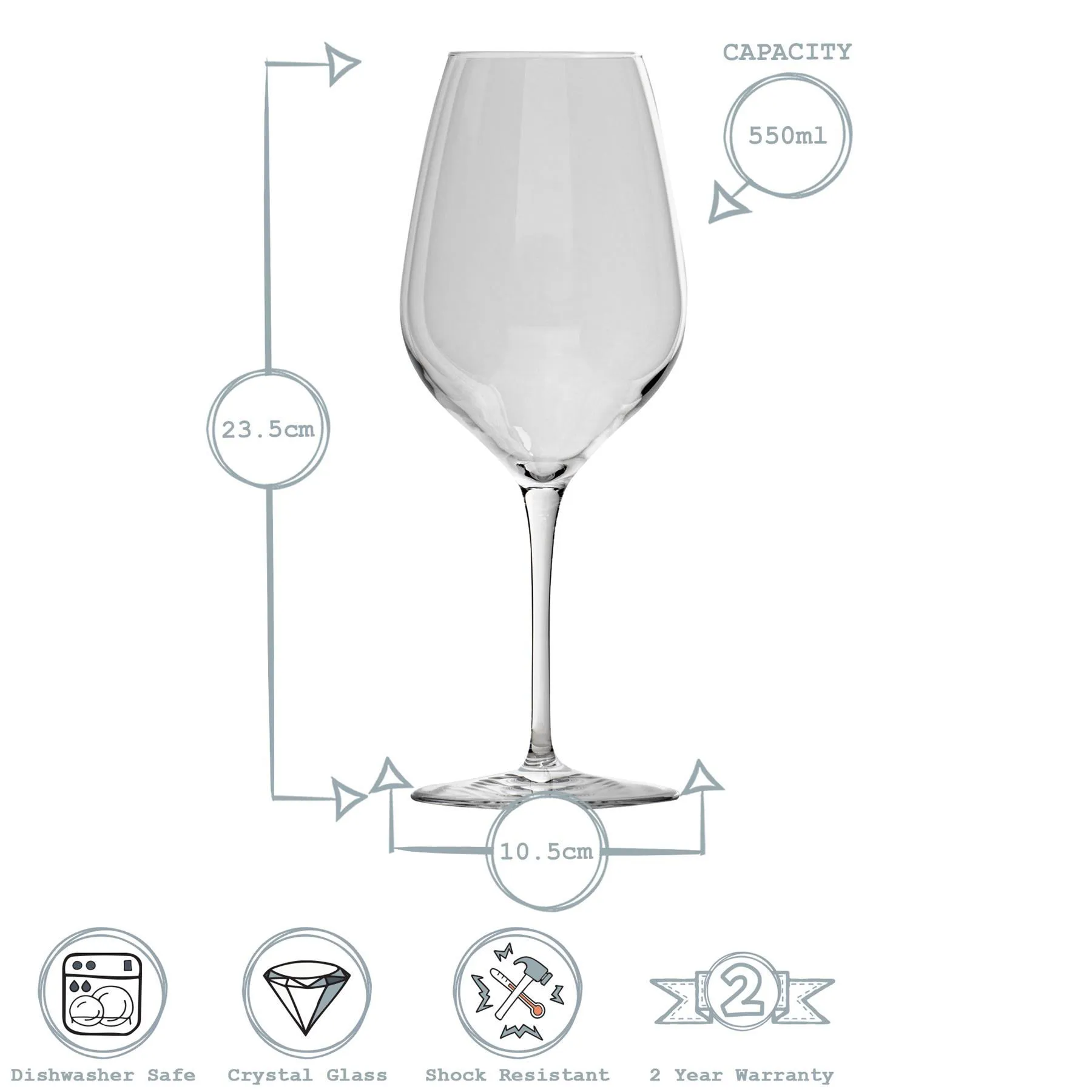 550ml Inalto Tre Sensi Wine Glasses - Pack of 12 - By Bormioli Rocco