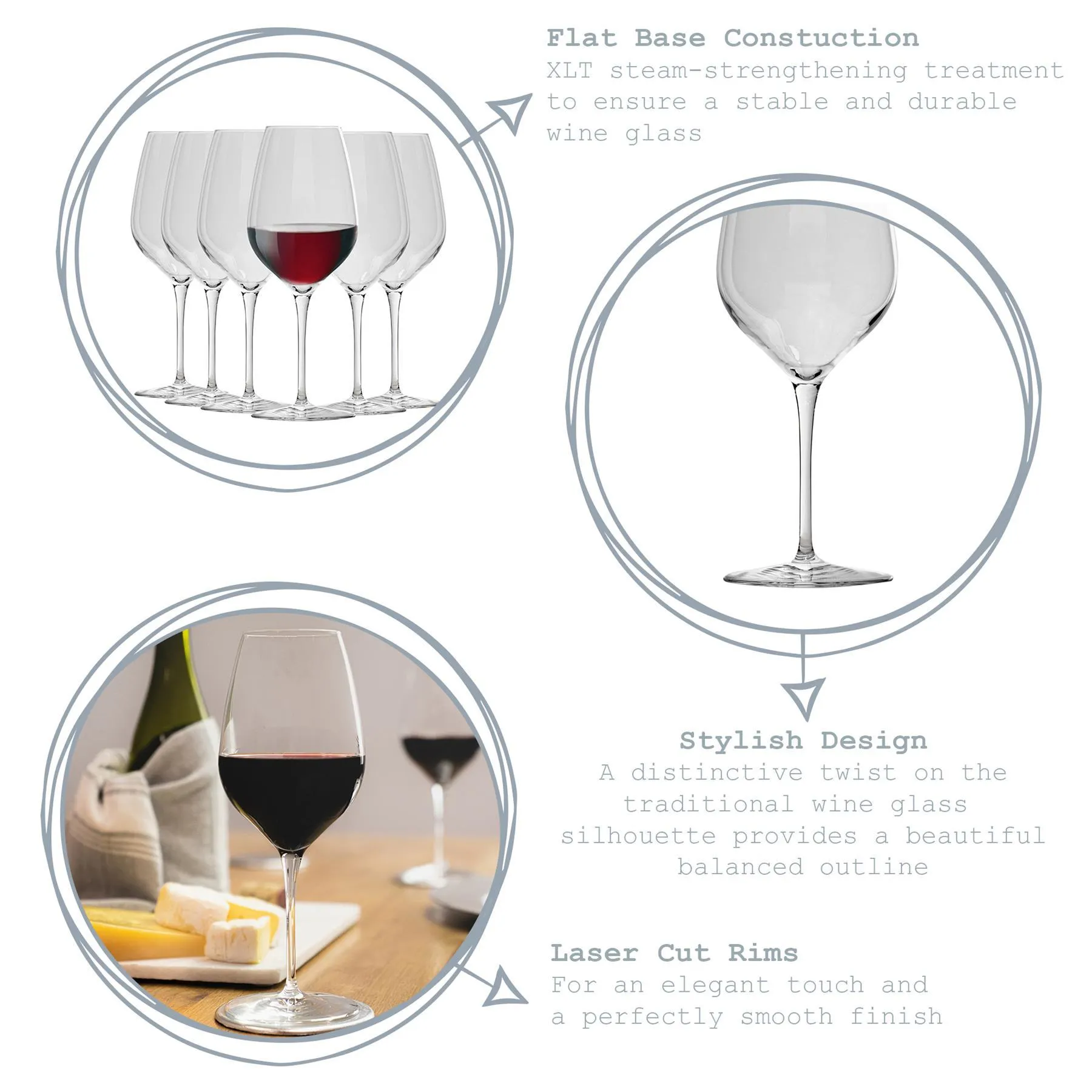 550ml Inalto Tre Sensi Wine Glasses - Pack of 12 - By Bormioli Rocco