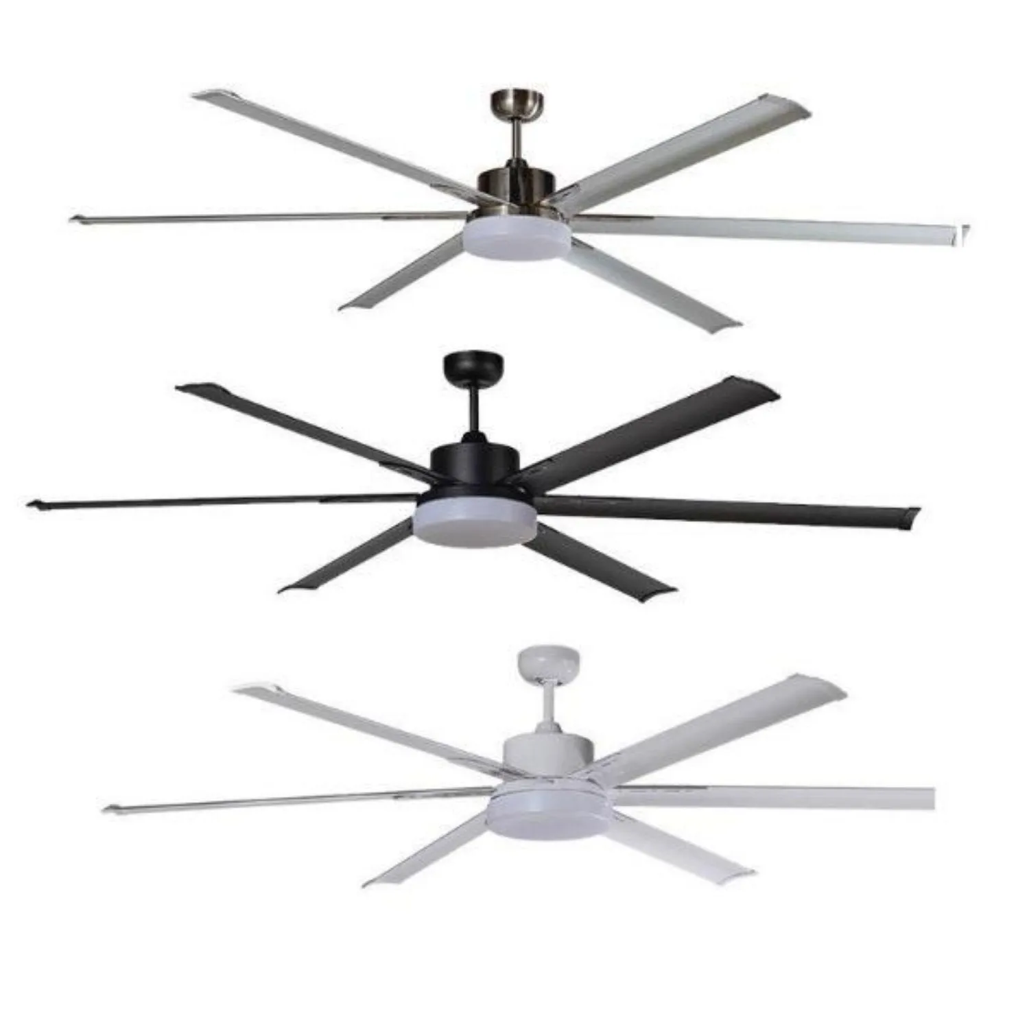 72" Albatross DC Ceiling Fan Black, White, Brushed Nickel with Light MAFML3XR   MAF180X Martec Lighting