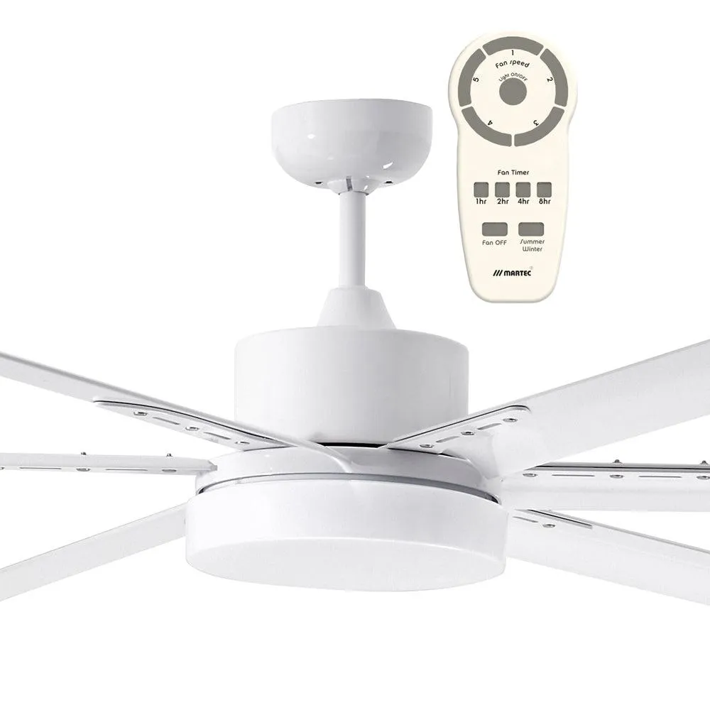 72" Albatross DC Ceiling Fan Black, White, Brushed Nickel with Light MAFML3XR   MAF180X Martec Lighting