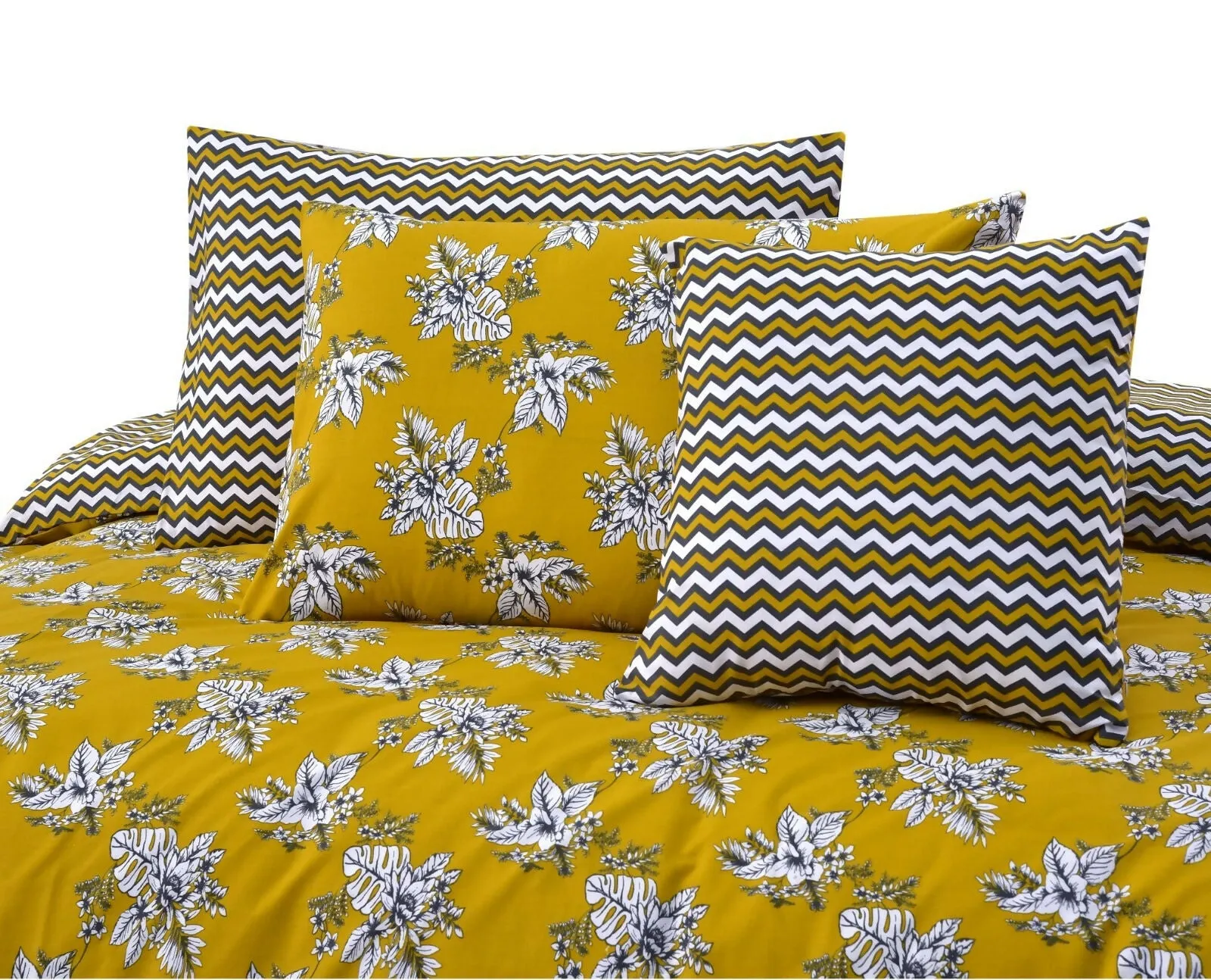 8 PCs Duvet Cover Set-Mustard Garden