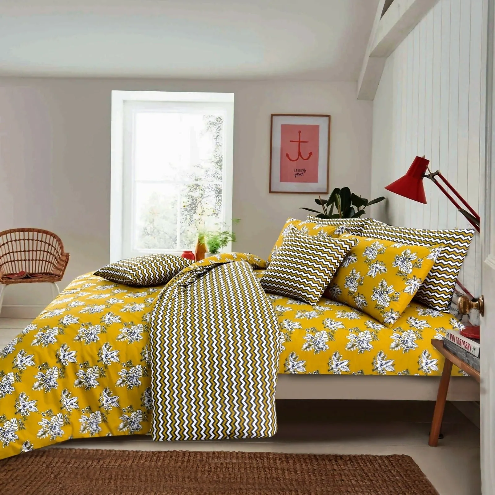 8 PCs Duvet Cover Set-Mustard Garden