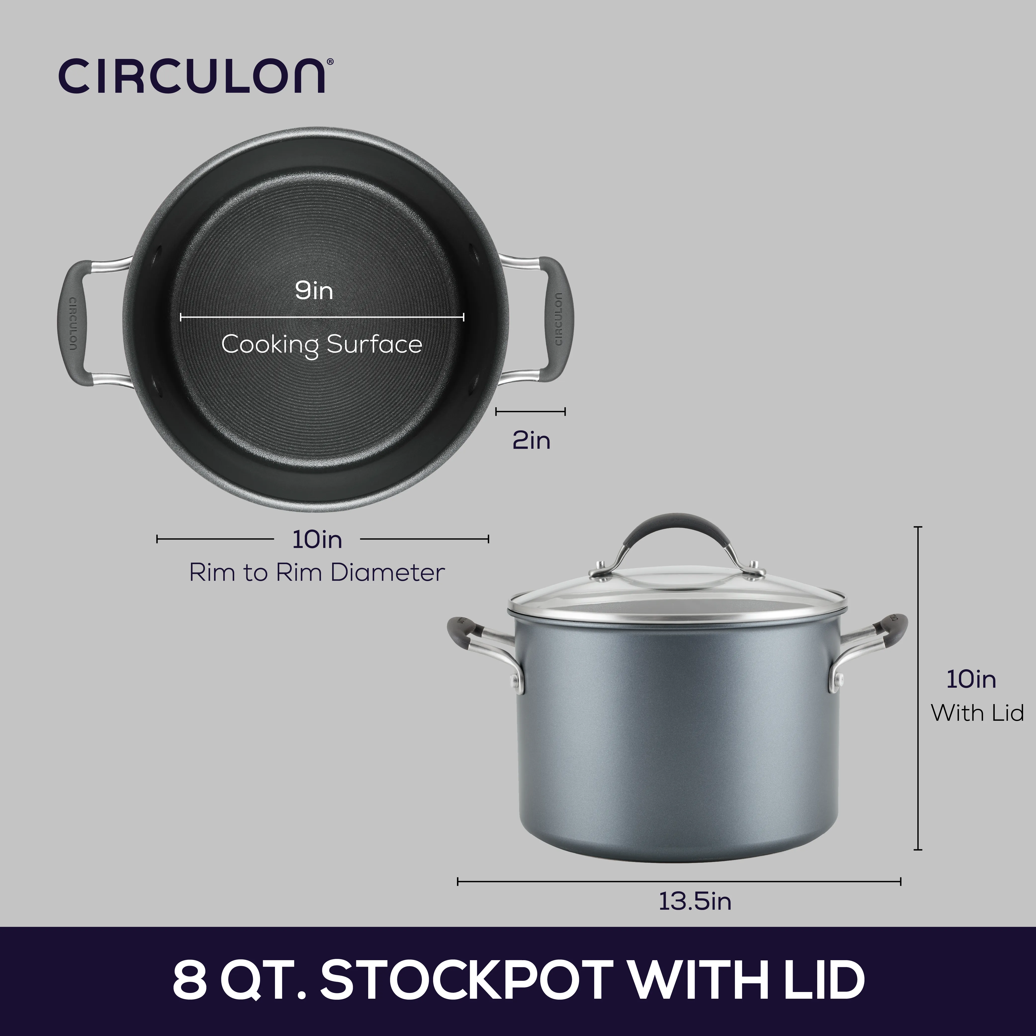 8-Quart Pot ScratchDefense™️ Nonstick Stockpot with Lid