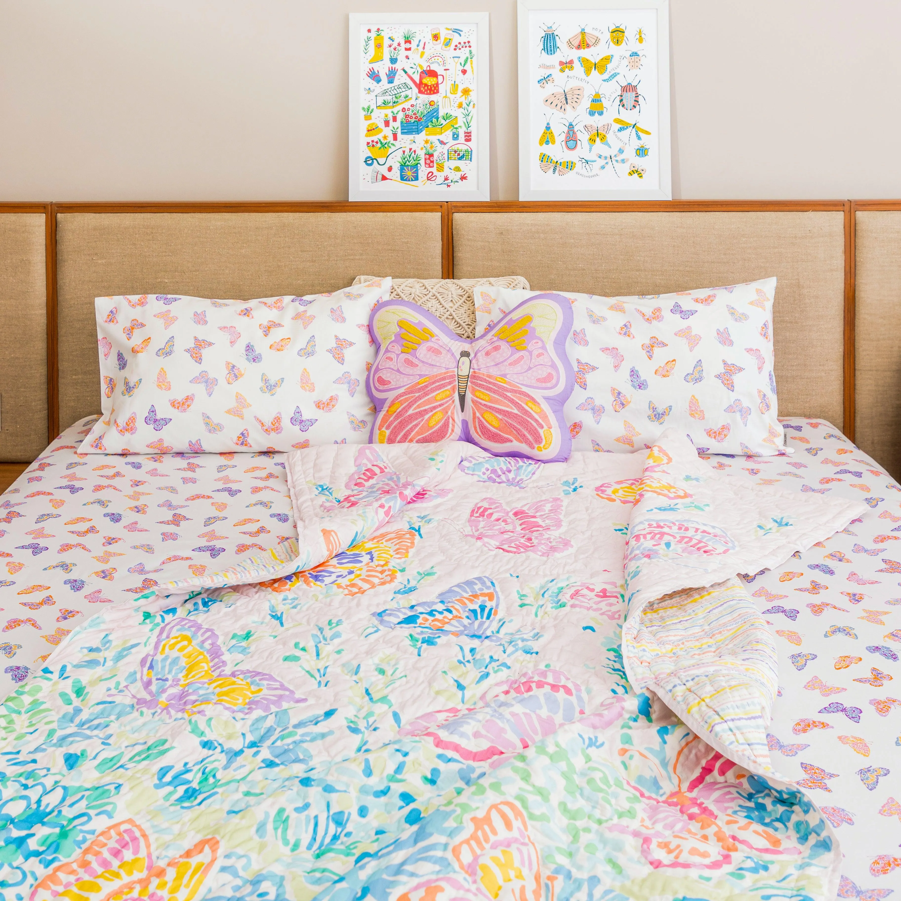 A Flutter of Wings Bed Sheet and Shams Set