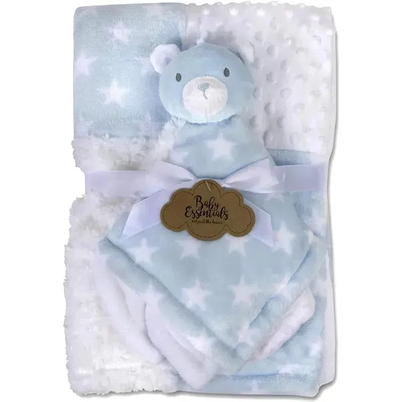 A.D. Sutton - Baby Essentials Blankets With Secutiry Blanket, Bear Blue