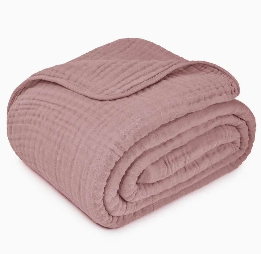 Adult Muslin Cotton Throw - Mauve