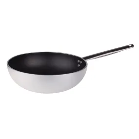 Agnelli Aluminum 5mm Nonstick Wok With Curved Bottom & Stainless Steel Handle, 11-Inches