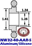 Aluminum Adaptive Centering Ring NW32 to NW40 (NW32-40-AAR-S)