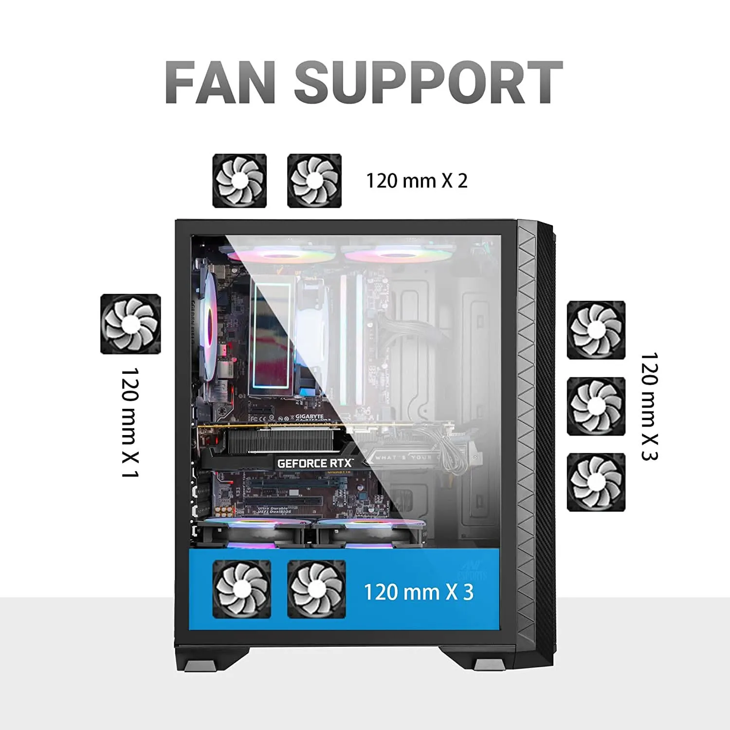 ANT ESPORTS ICE 311MT MID-TOWER ATX CABINET