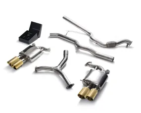 ARMYTRIX Stainless Steel Valvetronic Catback Exhaust System Quad Gold Tips Audi A4 Quattro 2.0 TFSI 4WD 2016-2021