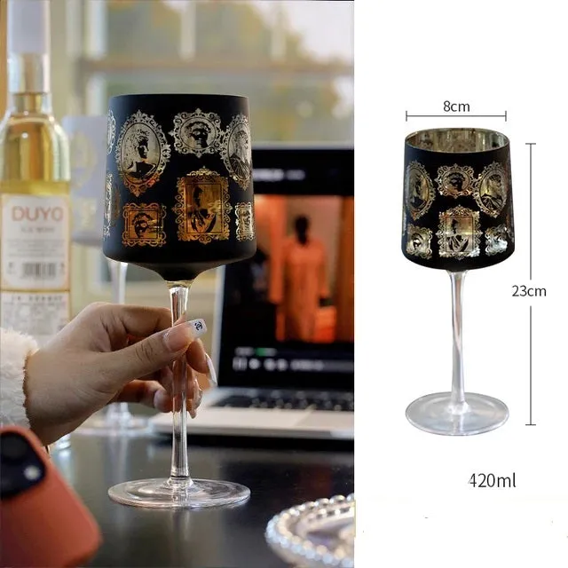 Artwork on the Dining table Unique Romantic Wine Champagne Glass Goblet with Electroplated Coating