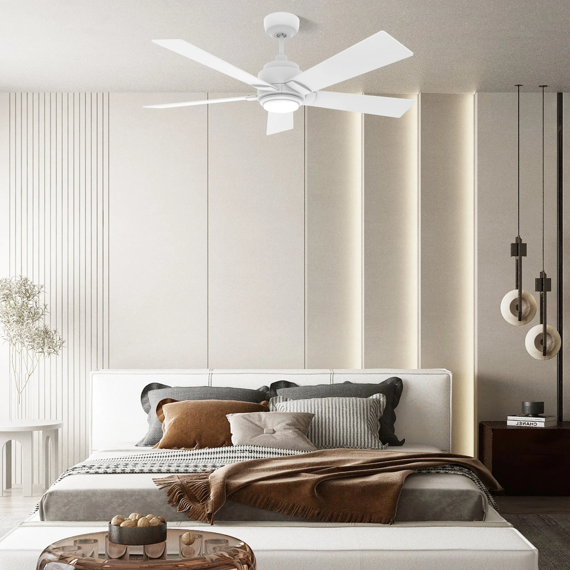 Aspen Smart Ceiling Fan with LED Light and Remote Outdoor/Indoor 56"