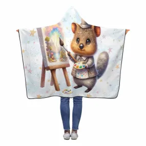 Australian Animal Quokka Awd1328  Hooded Blanket 60"x50"