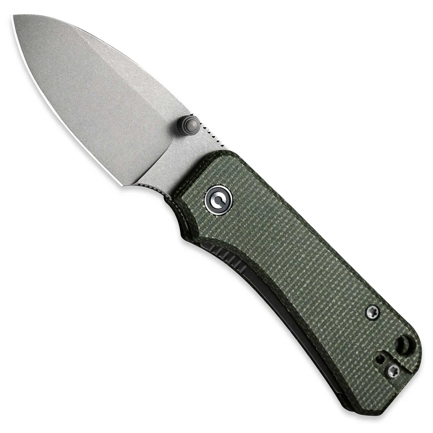 Baby Banter Pocket Knife - Green Micarta - Gray Stonewash Nitro V