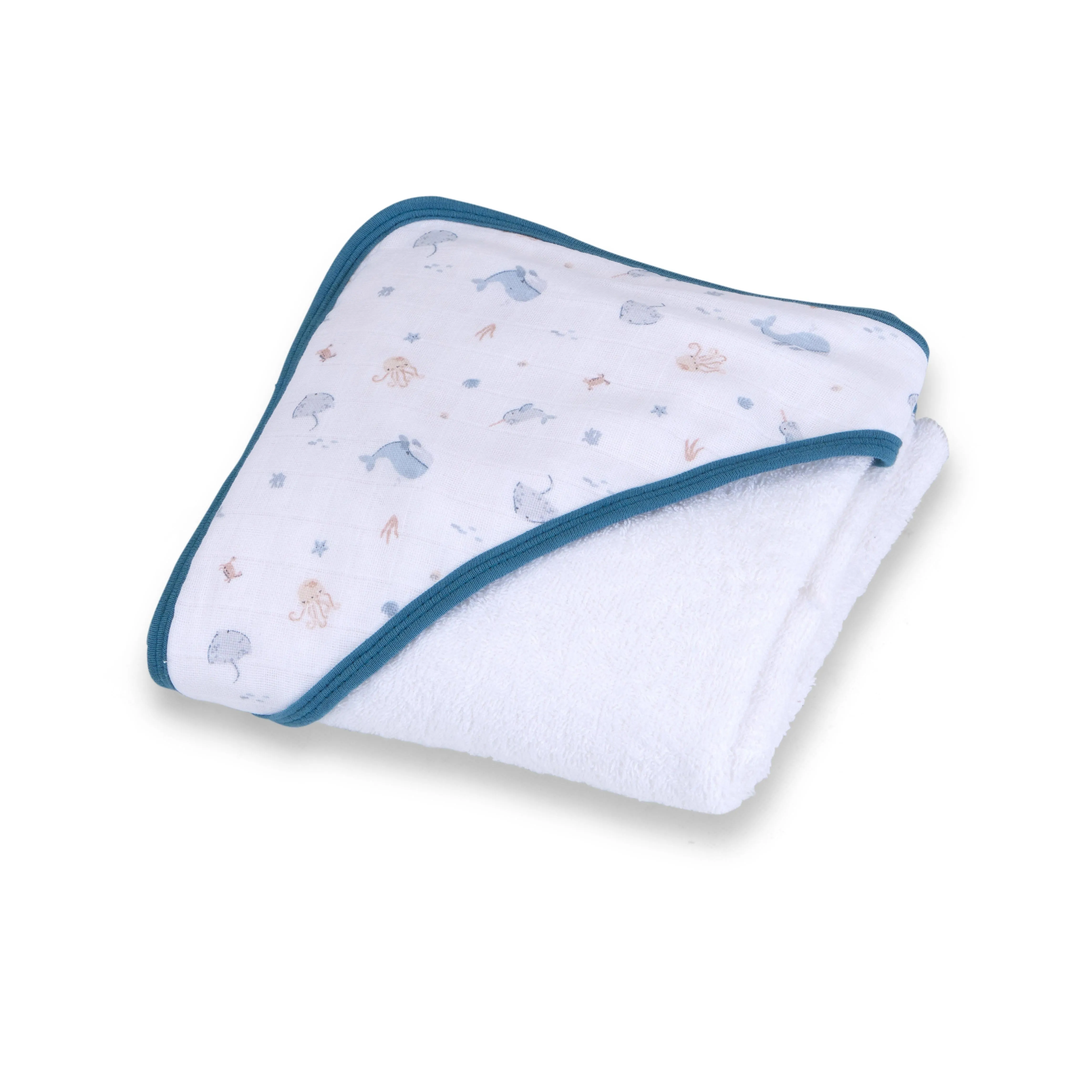 Baby Elegance Hooded Towel 2pc - 90 x 90cm Under the Sea