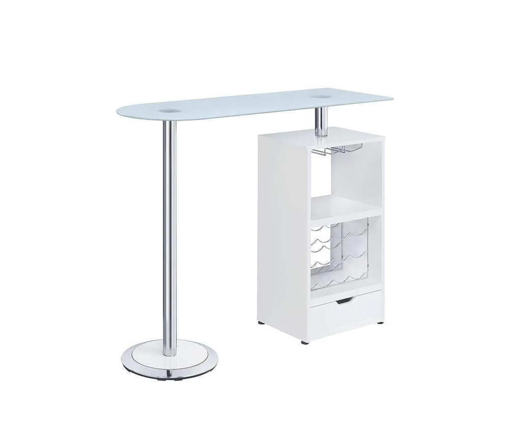 Bar Units: Contemporary - 1-drawer Bar Table Glossy White