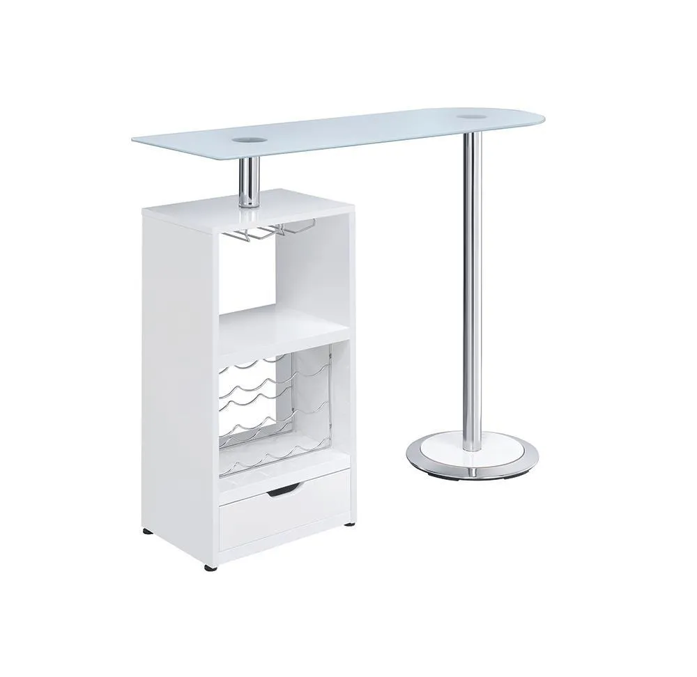 Bar Units: Contemporary - 1-drawer Bar Table Glossy White