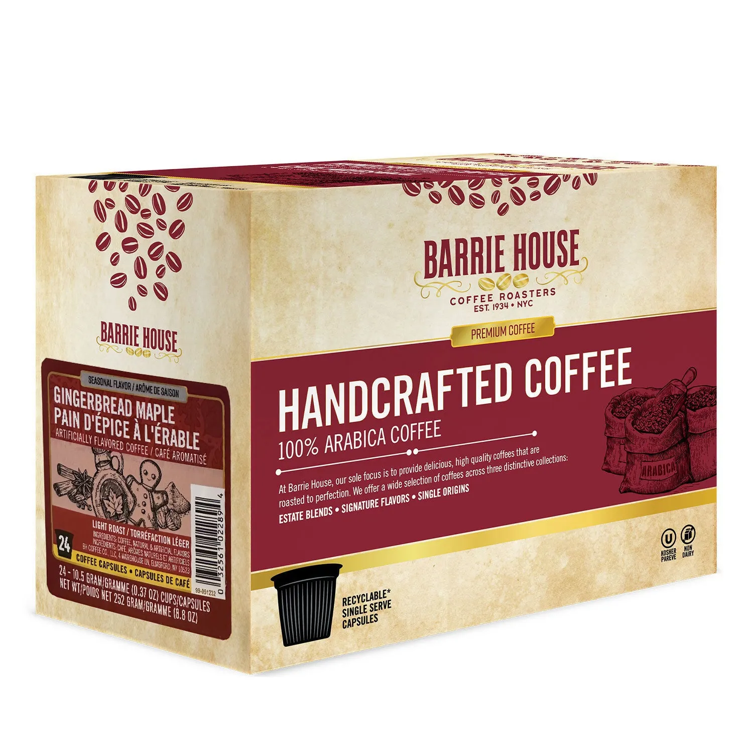 Barrie House Gingerbread Maple Single Serve Coffee, 24 Pack