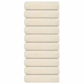 Bath Towels 10 pcs Cream 100x150 cm 360 gsm 100% Cotton