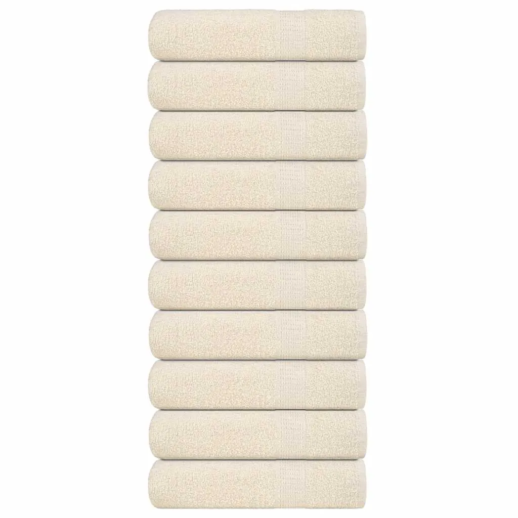 Bath Towels 10 pcs Cream 100x150 cm 360 gsm 100% Cotton