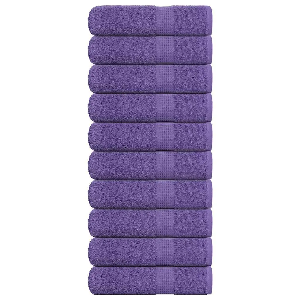 Bath Towels 10 pcs Purple 100x150 cm 360 gsm 100% Cotton