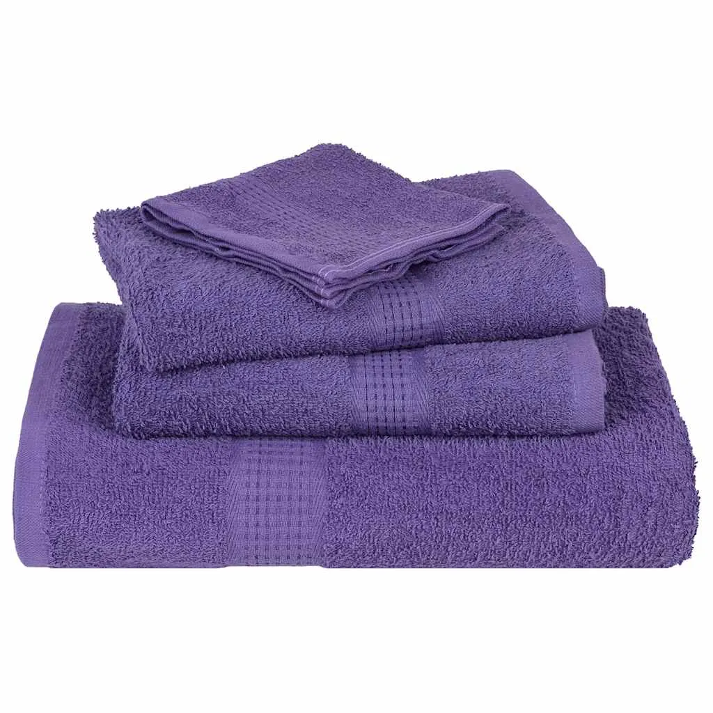 Bath Towels 10 pcs Purple 100x150 cm 360 gsm 100% Cotton