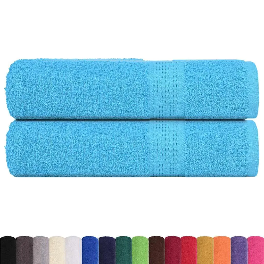 Bath Towels 2 pcs Turquoise 100x150 cm 360 gsm 100% Cotton