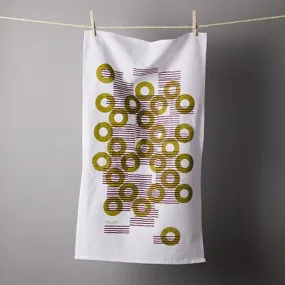 Bay View Printing Circles   Lines Tea Towel