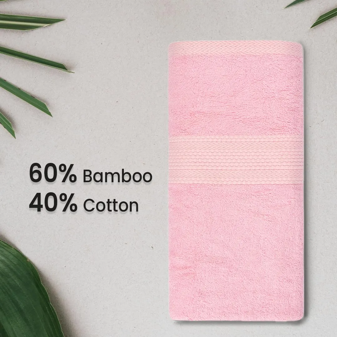 BePlush 450 GSM Bamboo Towel | Ultra Soft, Absorbent, & Quick Dry Towels for Gym, Travel (Hand Towel, Pink, Pack of 2)