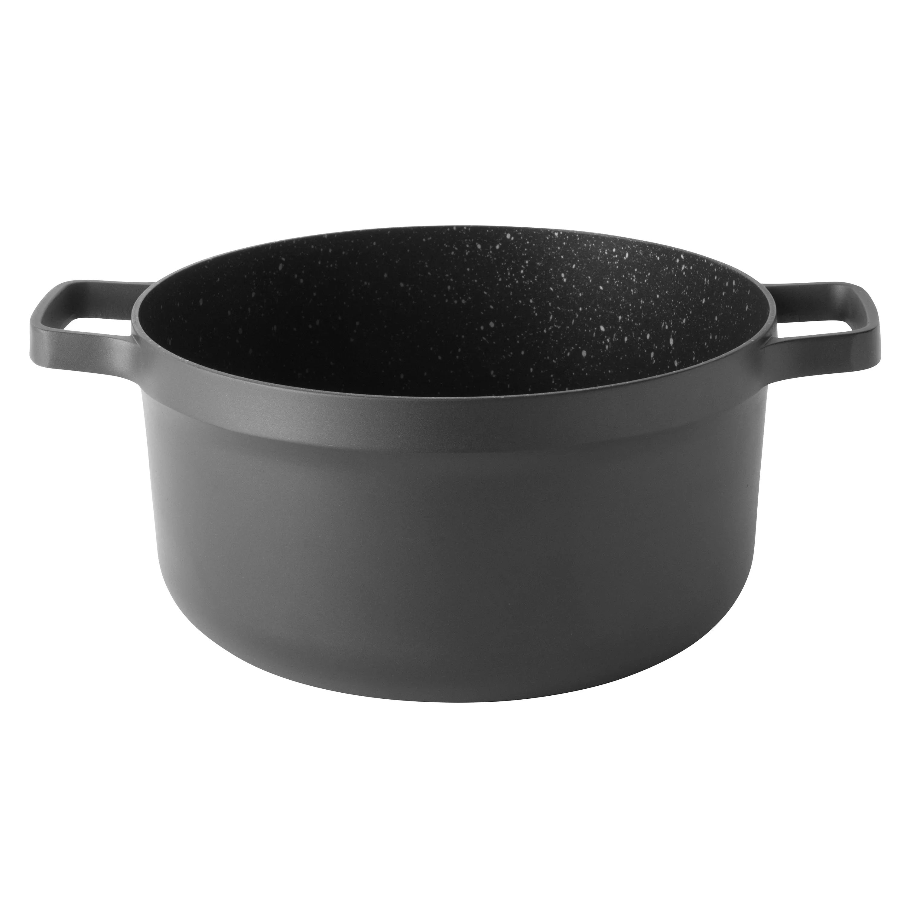 BergHOFF GEM 10" Non-stick Stock Pot 5.2Qt., Black, Glass Lid