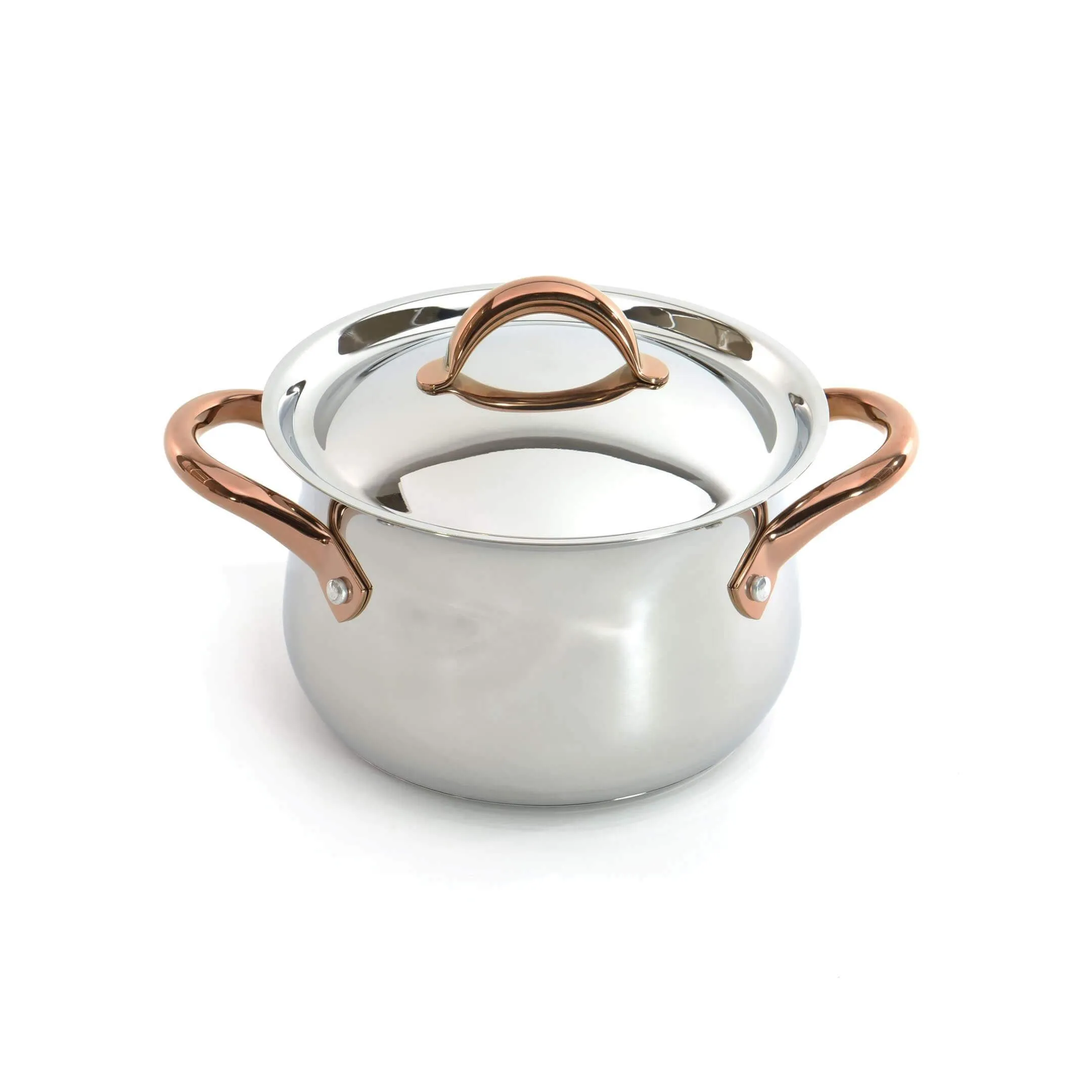 BergHOFF Ouro Gold 18/10 Stainless Steel 8" Stockpot with SS Lid, 5qt.