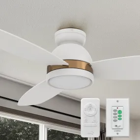 Biscay Ⅱ Outdoor Flush Mount Smart Ceiling Fan with Led light remote 52"