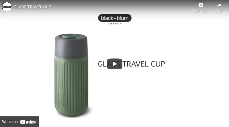 Black   Blum Glass Travel Cup