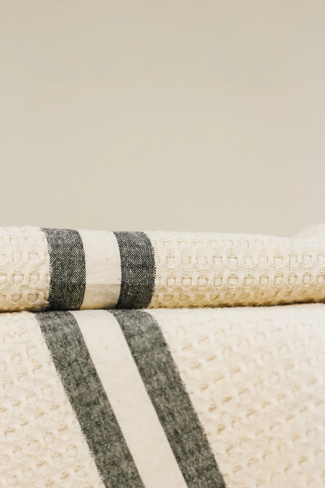 Black Waffle Stripe Blanket