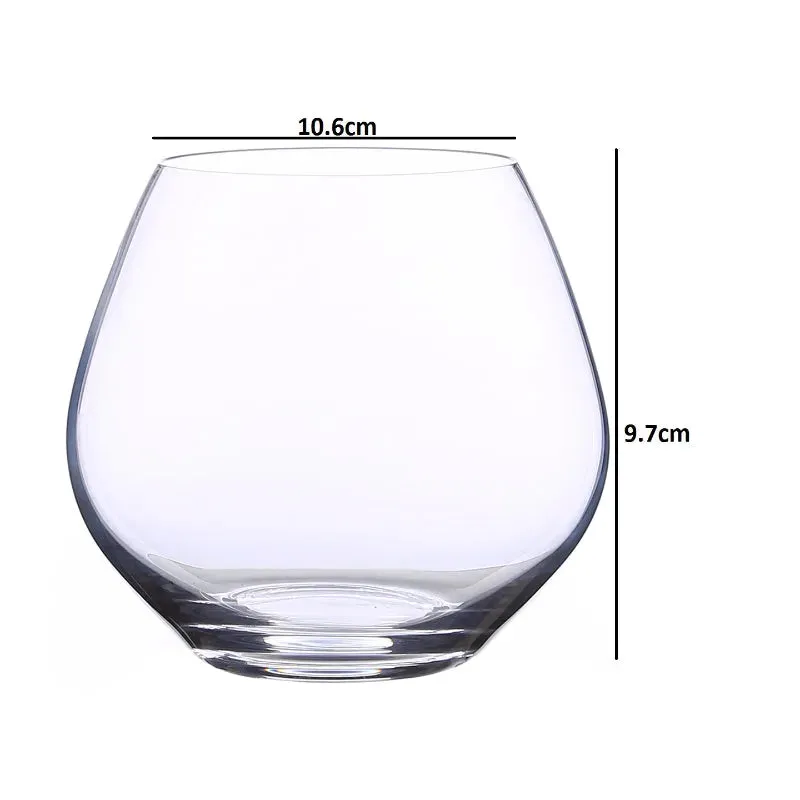 Bohemia Amoroso Stemless Glass Clear Lead Free Crystal Wineware | Set of 2 | 440ml