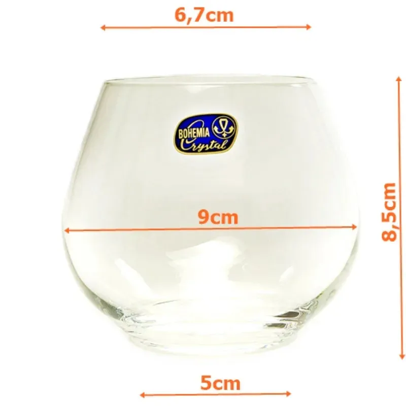 Bohemia Amoroso Stemless Glass Clear Lead Free Crystal Wineware | Set of 2 | 440ml