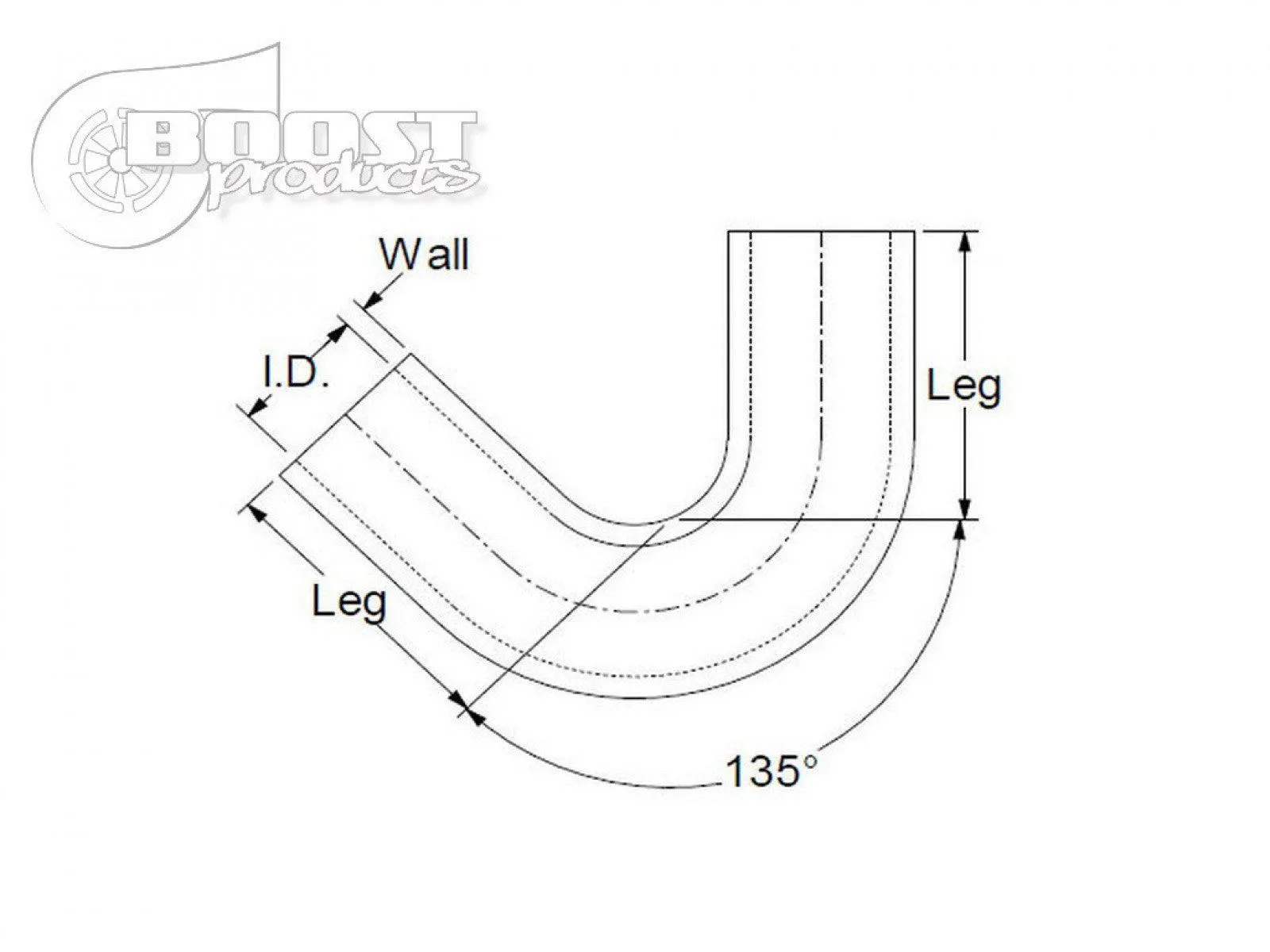 BOOST Products Silicone Elbow 135 Degrees, 22mm (7/8") ID, Black